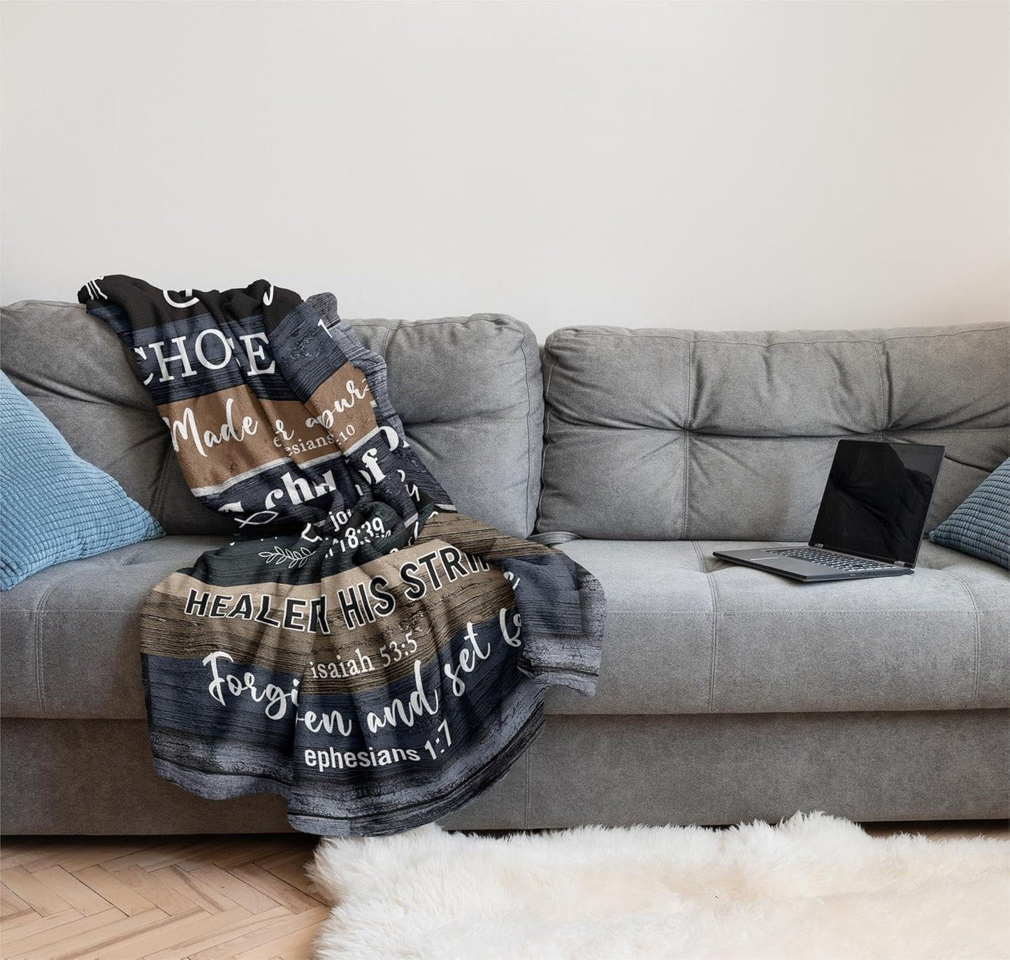 Christian Gifts for Men, Christian Gift Blanket 40"x50", Religious Gifts for Men, Catholic Gifts, Bible Gifts, Spiritual Gifts, Inspirational Gifts, Encouragement Birthday Gifts for Men of God