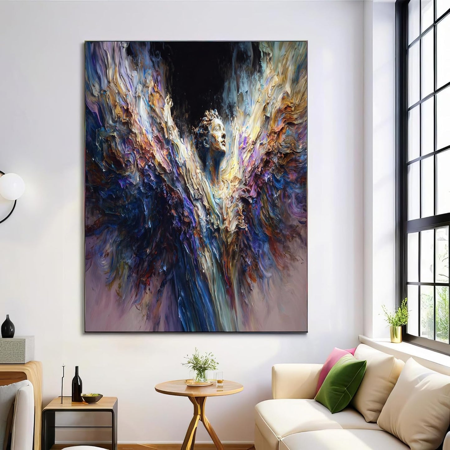 GDJSMIN Abstract Art Style Wall Art, Angel Design Poster for Reading Room Living Room Decor 16x 24 inch Unframed