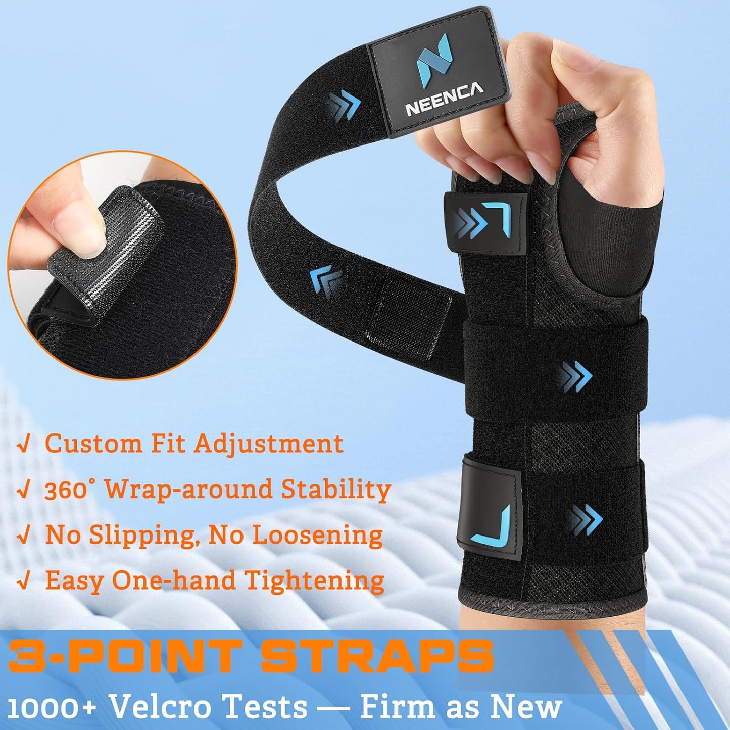 NEENCA Carpal Tunnel Wrist Brace Night Support for Women Men Pain Relief Tendonitis, Sprained, Arthritis - Right Hand Wrist Support with Metal Splint for Recovery (Small, Right Hand)