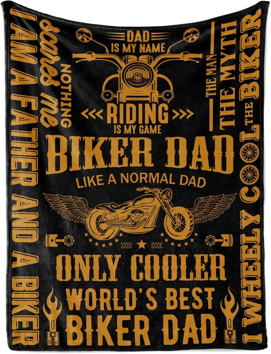 InnoBeta Motorcycle Dad Gifts, Throw Blanket for Cooler Biker Dad, Grandpa, Motorbike Lover Biker Rider Father, Father's Day, Christmas, Birthday - 60 x 80 inches