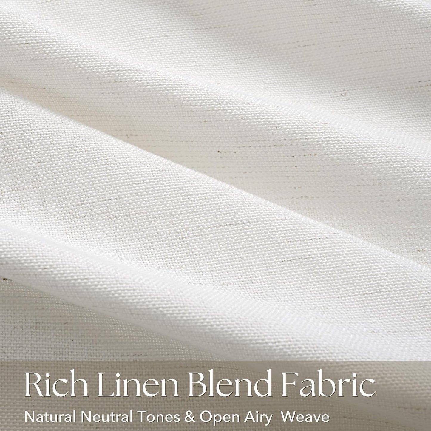 Pinch Pleated Linen Curtains 72 inches Long for Living Room Memory Training Shaped Natural Cream Light Filtering Semi Sheer Curtains 72 inch Length 2 Panel Set Modern Farmhouse Pinch Pleat Drapes