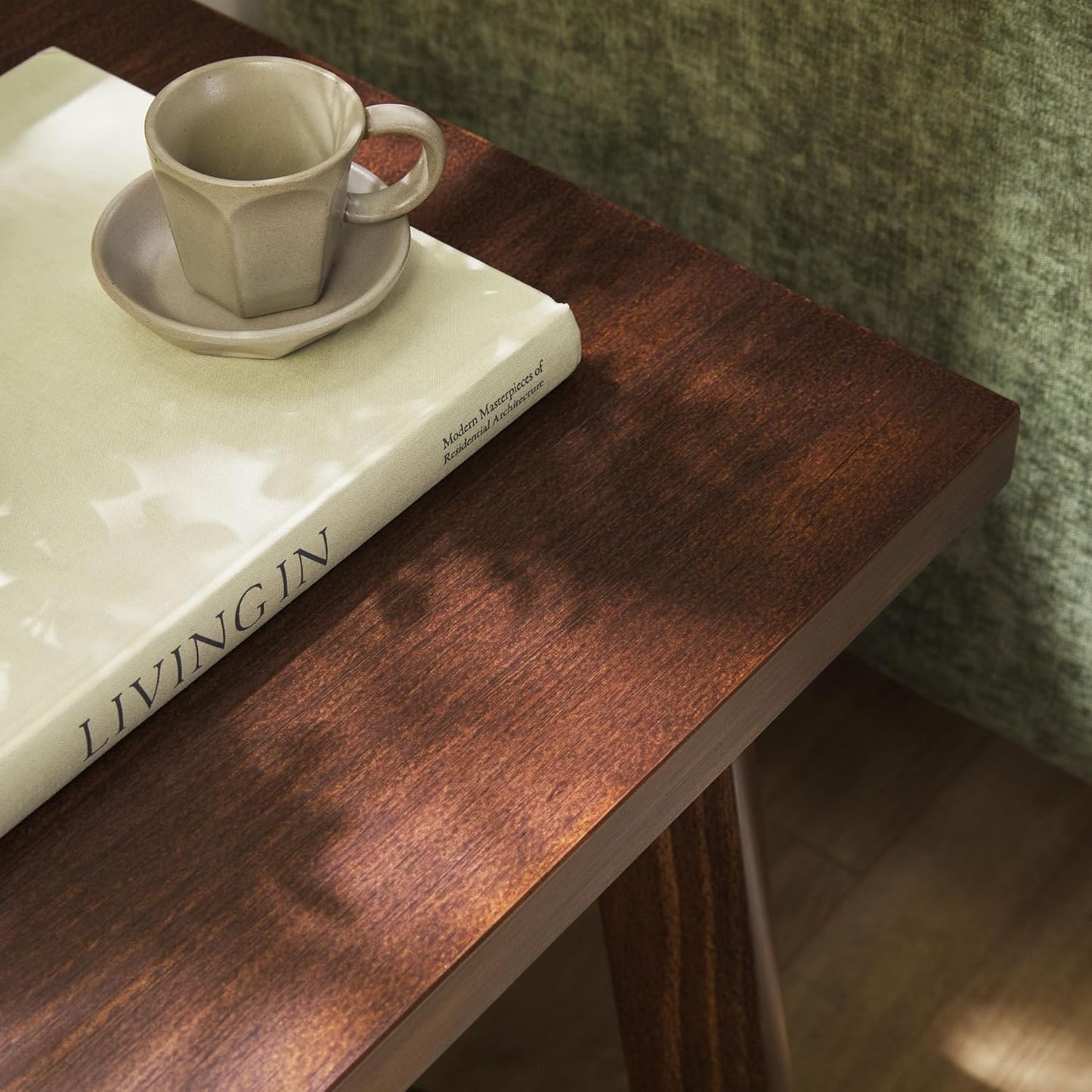 Walker Edison Colt Modern Farmhouse Solid Wood Square Side Table, 18 Inch, Medium Brown