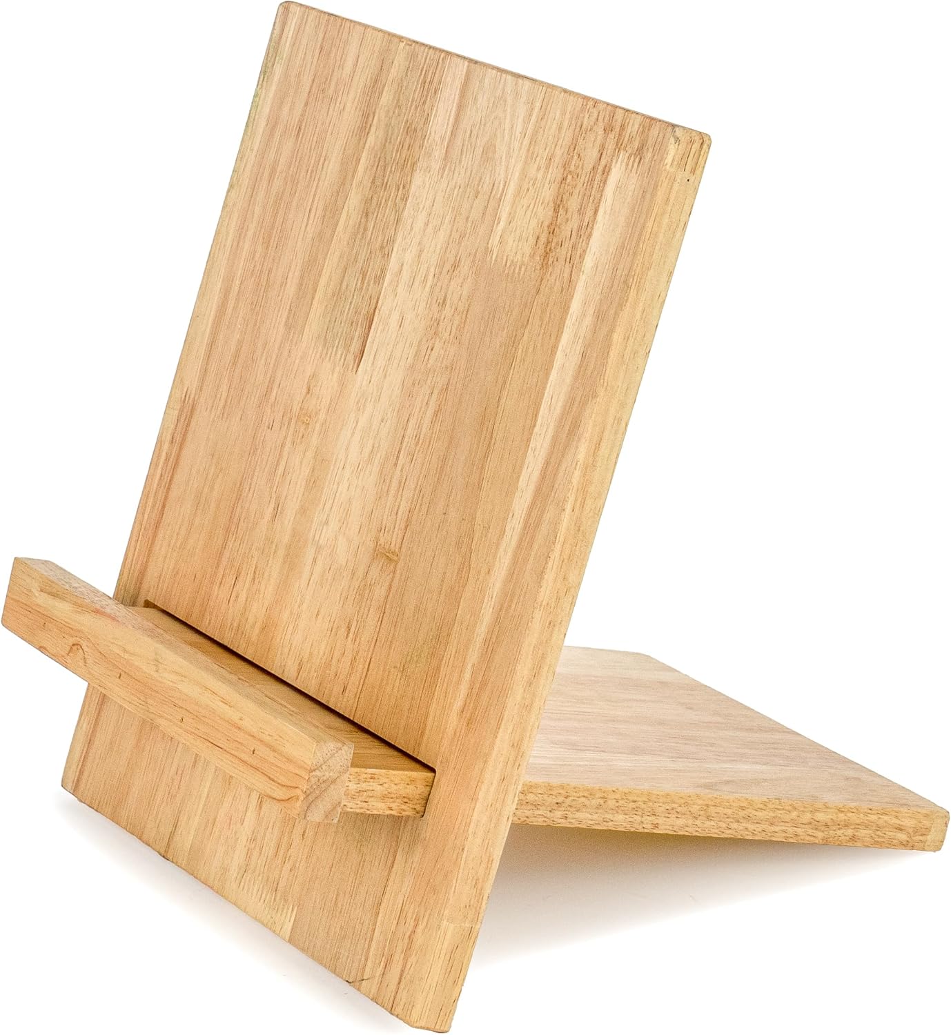 Red Co. 10” x 11” Sustainable Rubberwood Cookbook Holder & Reading Stand for Open & Closed Books, Brown