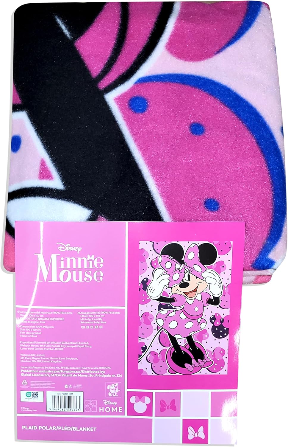 Official License Character Girls Pink Fleece Soft and Cozy Throw Blanket (40" x 60) (Minnie 4)