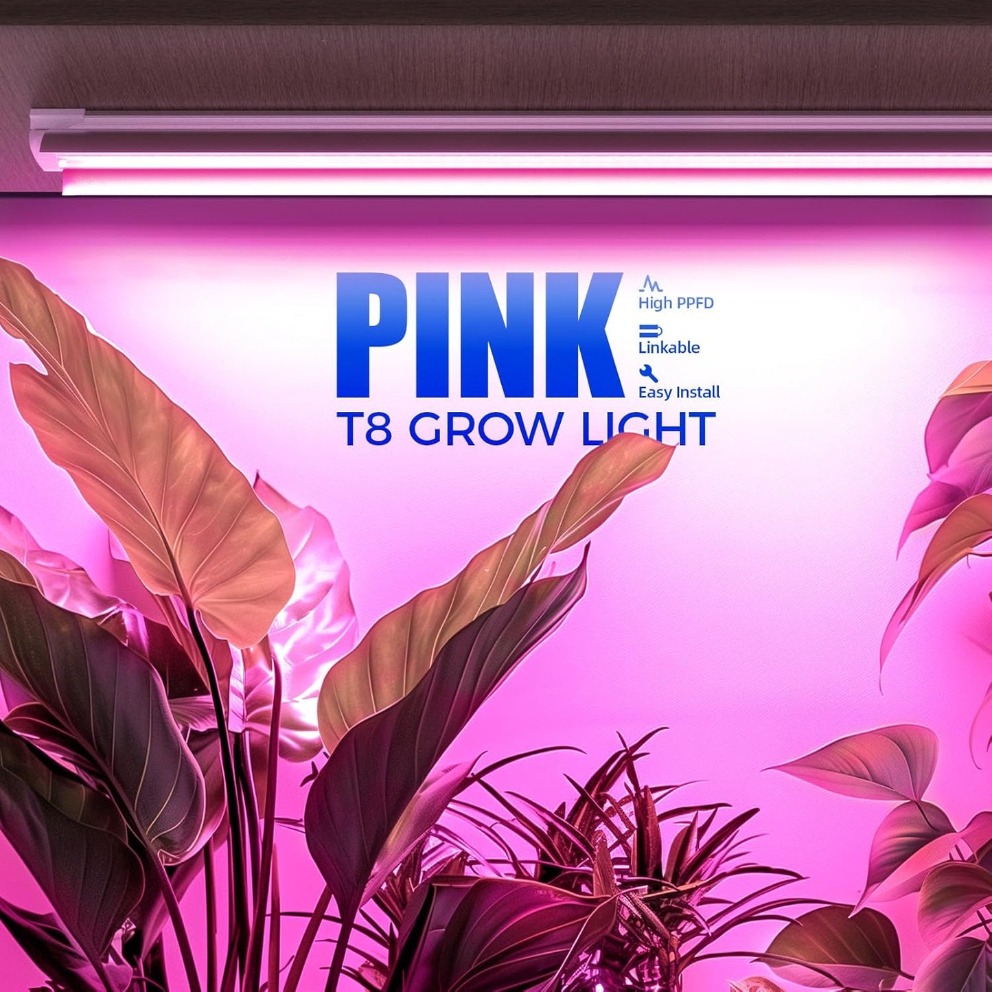 Barrina LED Grow Light, 252W(6 x 42W) 4ft T8, Full Spectrum, V-Shape with Reflector, Linkable Design, Plant Lights for Indoor Plants, 6-Pack