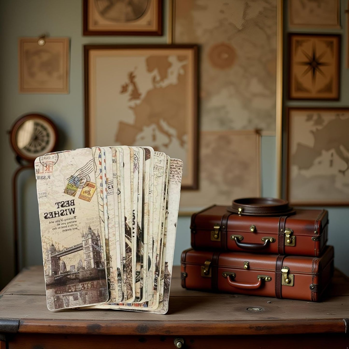 30 Piece Set Vintage European Scenes Retro Old Travel Postcard Bookmarks,Note Pads,Memo Pads Bookmarks Book Covers and Book Accessories