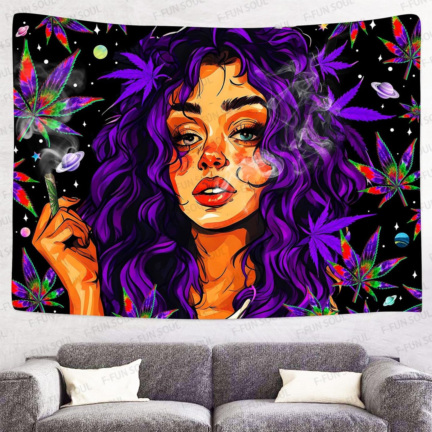 F-FUN SOUL Anime Tapestry Cool Tapestries 40x30inches Trippy Tapestry for Bedroom Hanging Men Room Decor