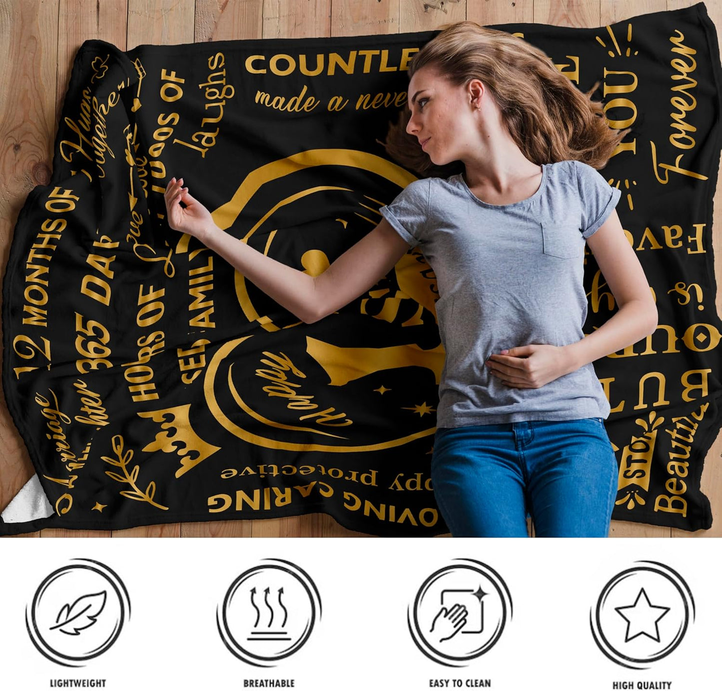 Amonee-YL 1 Year Wedding Anniversary Blanket 50"X60", 1 Year Anniversary Romantic Gifts for Him/Her, 1st Anniversary Wedding Gifts for Husband/Wife, Wedding Gifts for Couples One Year Anniversary
