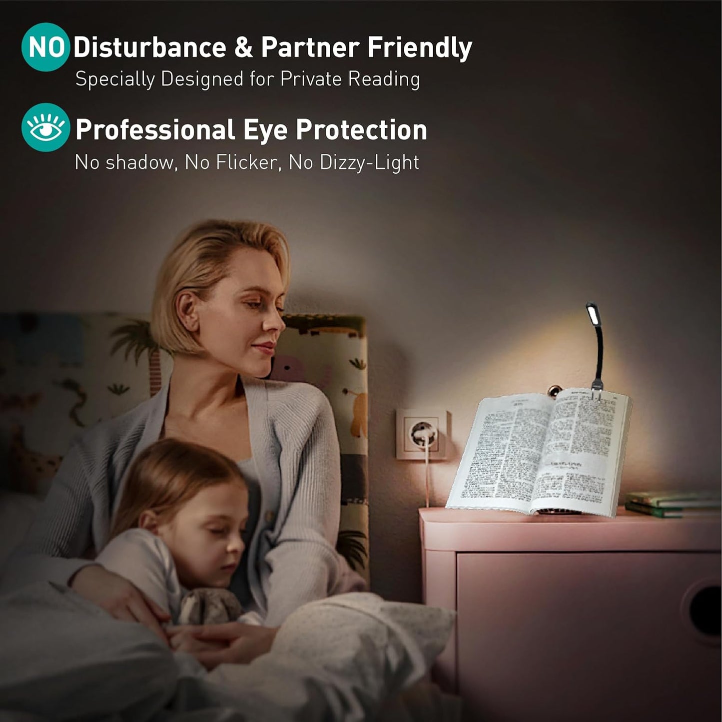 Slim Rechargeable Book Reading Light, Eye Caring LED with 4 Color Temperatures, Portable Clip on Book Light for Reading in Bed & Travelling. Prefect Elegant White Gift for Book Lover.(Grey)