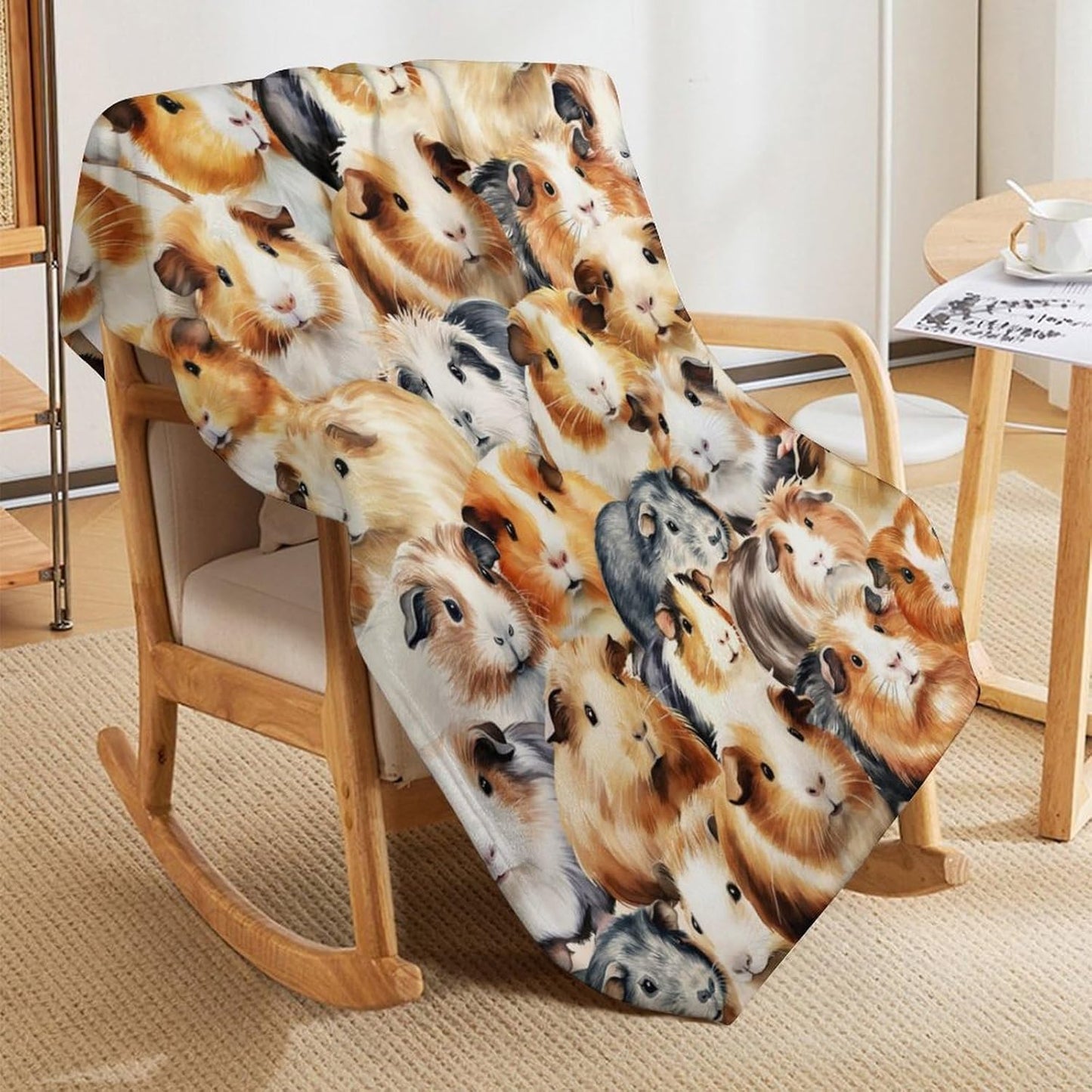 Guinea Pig Throw Blanket - Soft Flannel Polyester Blanket for Kids, Adults - 50"x40"