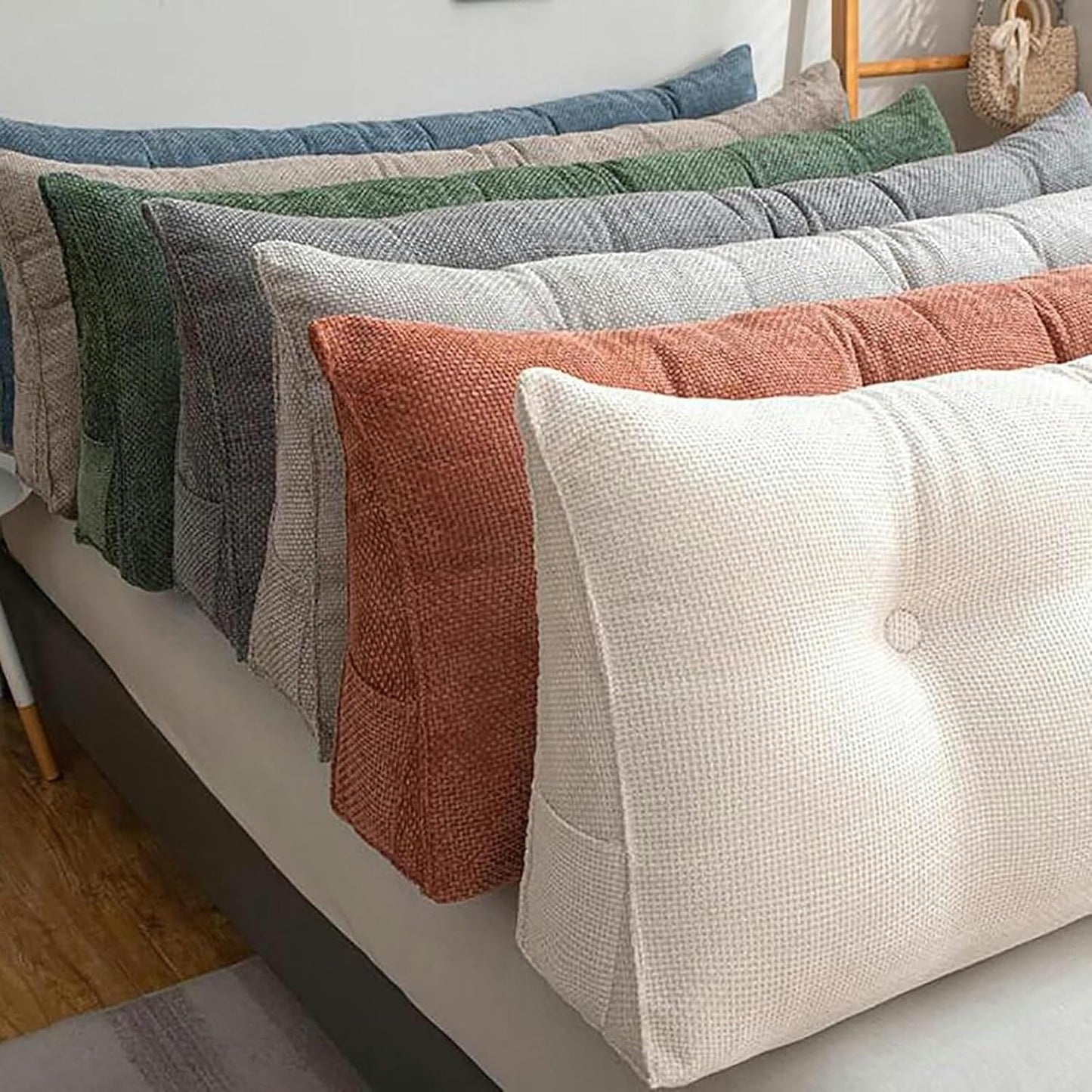 Large Headboard Pillow Headboard Wedge Pillow Bed Rest Reading Pillow Bolster Triangular Pillow Backrest Positioning Support Long Pillow for Daybed, Full-47x20x8in
