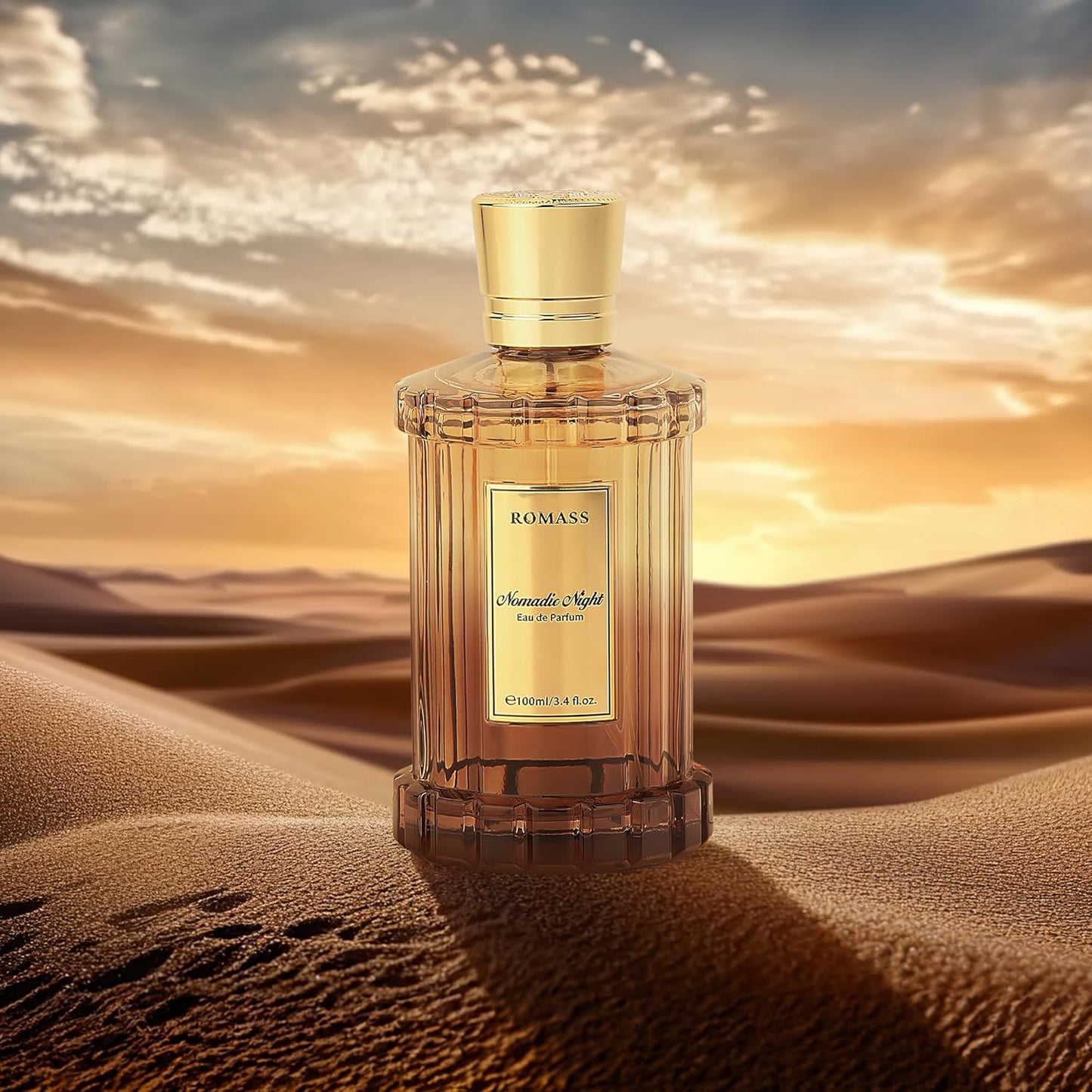 ROMASS Nomadic Night Eau de Parfum Unisex Fragrance with Smoked Oud Desert Sage & Starry Amber 3.4oz/100ml