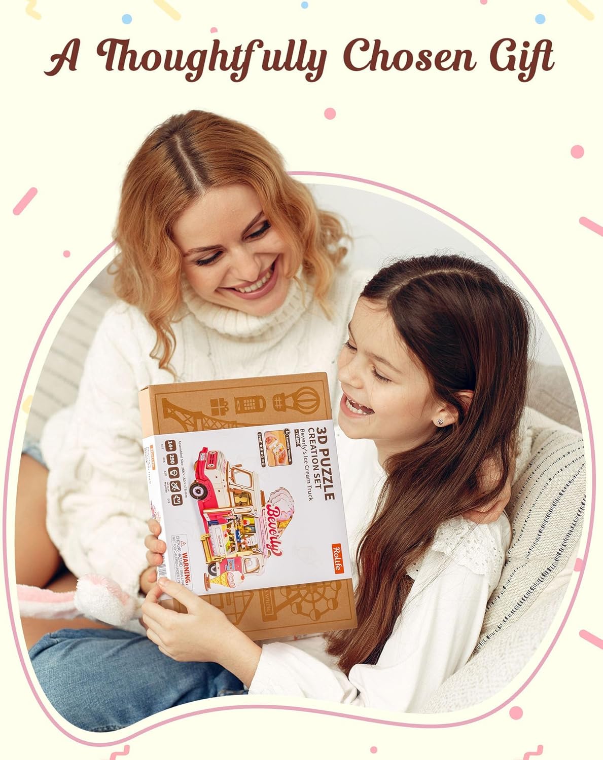 3D Wooden Puzzles for Adults - Ice Cream Truck Model Kit DIY Building Set, 290pcs Wood Craft Home Desk Decor, No Glue Needed Creative Gift for Family and Friends