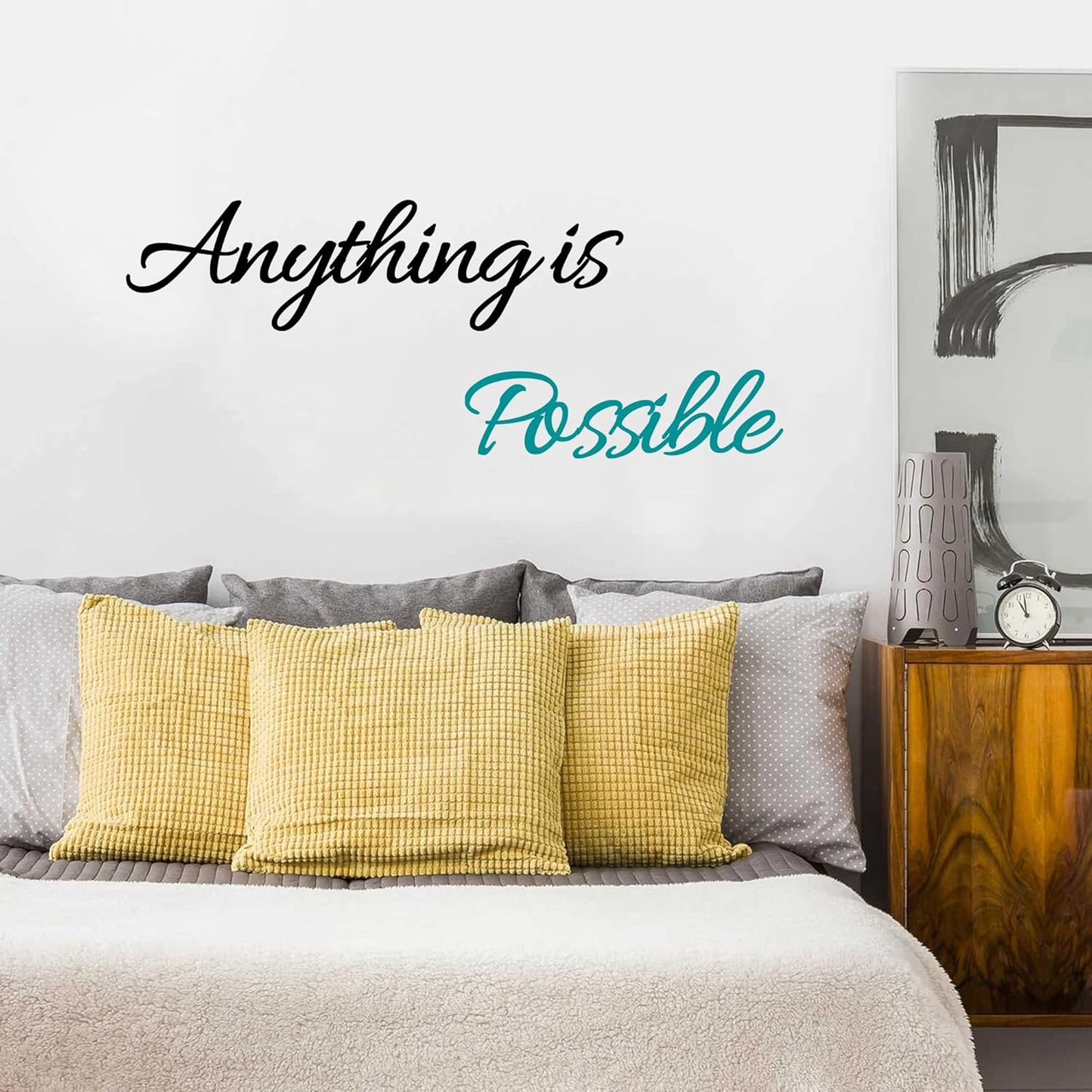 Inspirational Quotes Wall Decals Vinyl Motivational Wall Stickers Positive Lettering Spiritual Words Decals Affirmation Sayings for Women Girls Classroom Bedroom Living Room Bathroom Office Wall Decor