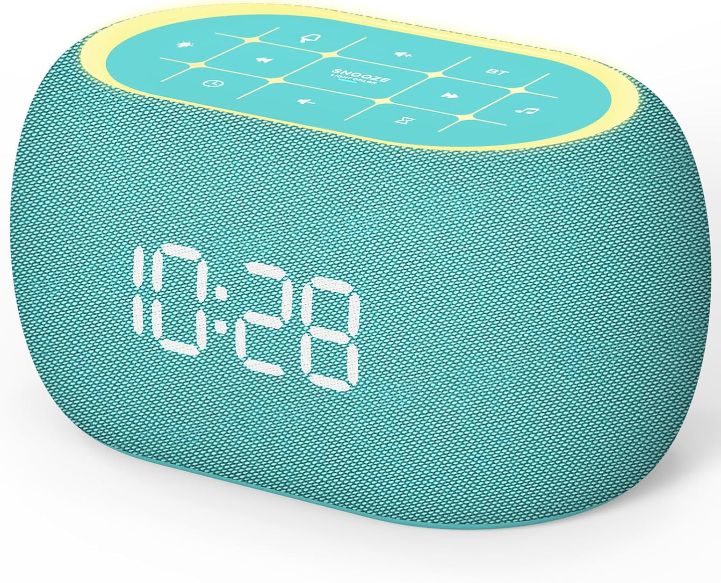ANJANK White Noise Sound Machine Alarm Clock with HiFi Bluetooth Speaker, 21 Soothing Sounds/7 Night Lights/8 Alarm Sounds/30-Level Volume/0-100% Dimmer, Noise Maker for Boys Teens Kids Sleep, Bedroom