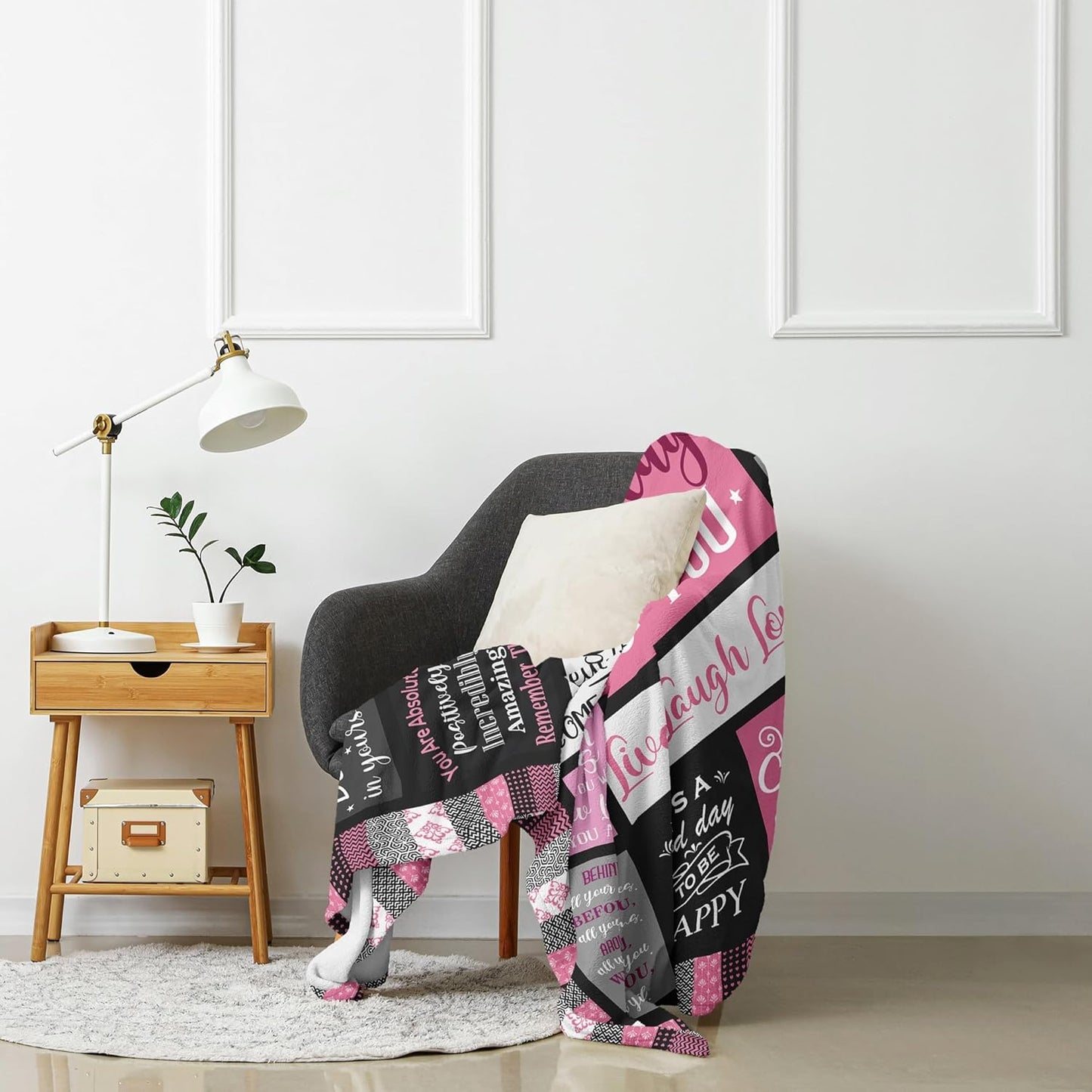 Birthday Gifts for Women Blanket 60’’X50’’, Happy Birthday Decorations Gifts for Her/Girls/Mom/Sister/Friend, Female Bday Present