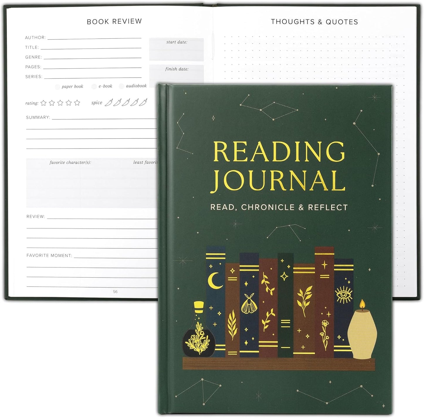 ZICOTO Beautiful Reading Journal for Book Lovers - Sturdy Hard Cover Journal Makes a Great Gift for Readers - The Perfect Tracker with Reading Log & Review Pages For Keeping Notes on Your Favorite Books