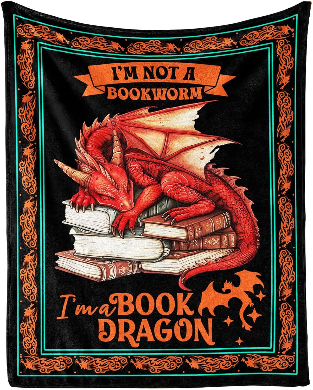 Dragon Throw Blanket - Soft Flannel Dragon Blanket for All - Warm Throw for Teens, Adults, Women, Men - 70"x50"
