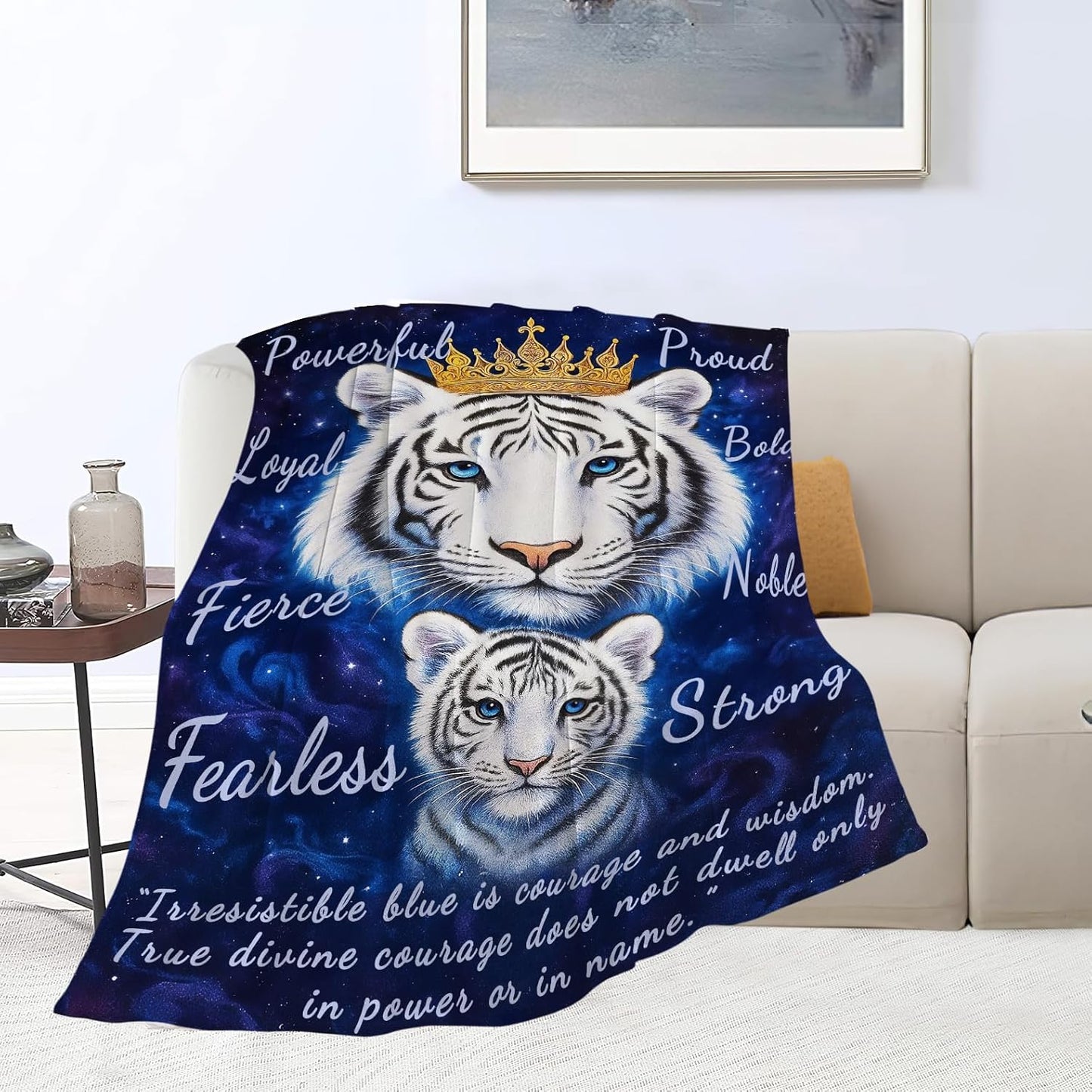Tiger Blanket Inspirational Tigers Throw Blanket Soft Warm Cozy Fleece Fuzzy Plush Flannel Blankets Gifts for Girls Women Boys Kids Adults 40"X50"