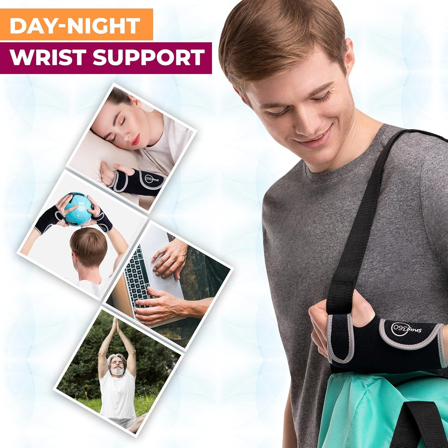 Carpal Tunnel Wrist Brace Left Hand - Adjustable & Breathable Wrist Support Brace for Carpal Tunnel, Tendonitis, Arthritis, Sprain & Fracture, Removable Aluminum Wrist Splint