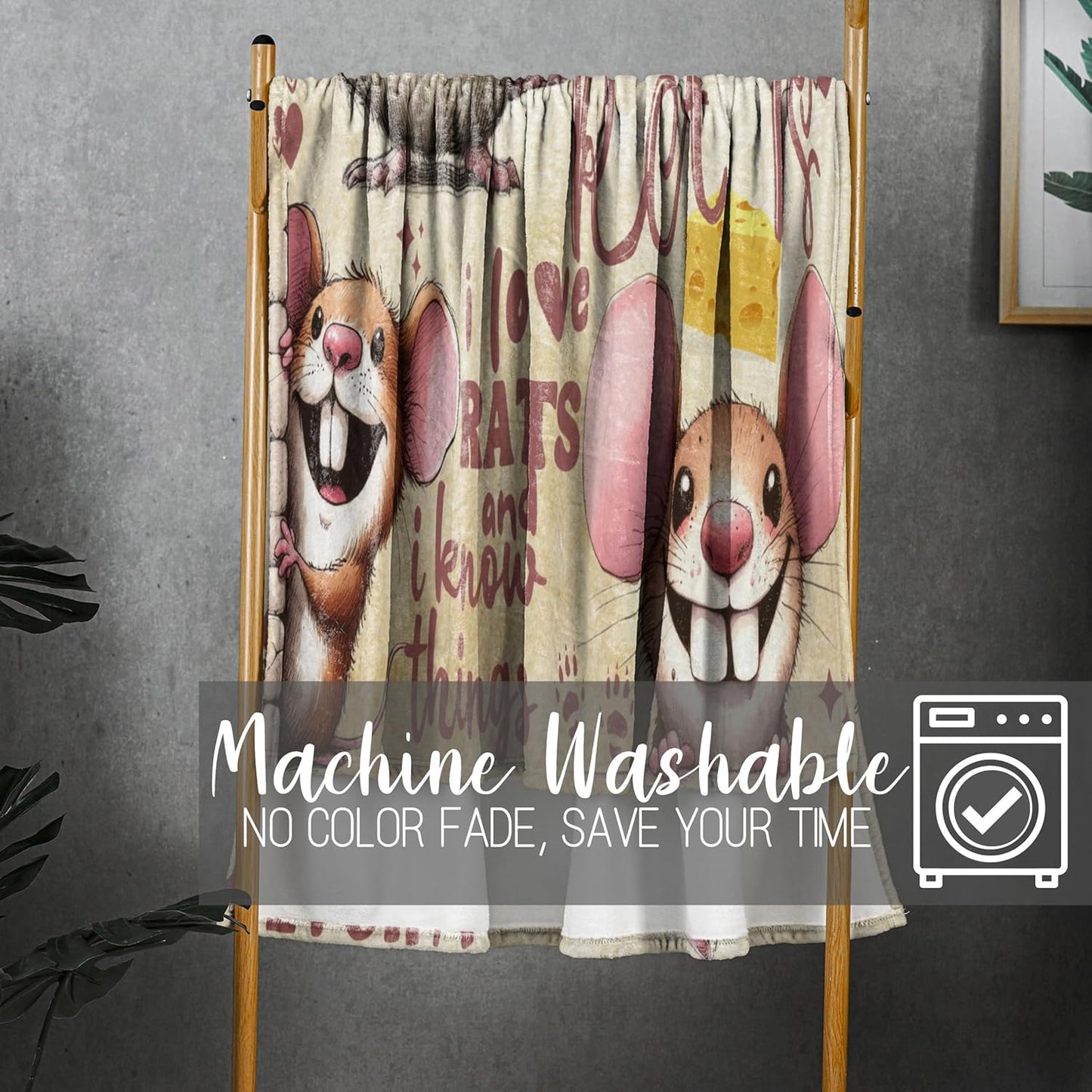 Rat Gifts - Flannel Throw Blanket for Women, Adults, Best Friends & Coworkers - 50 X 65 Inches