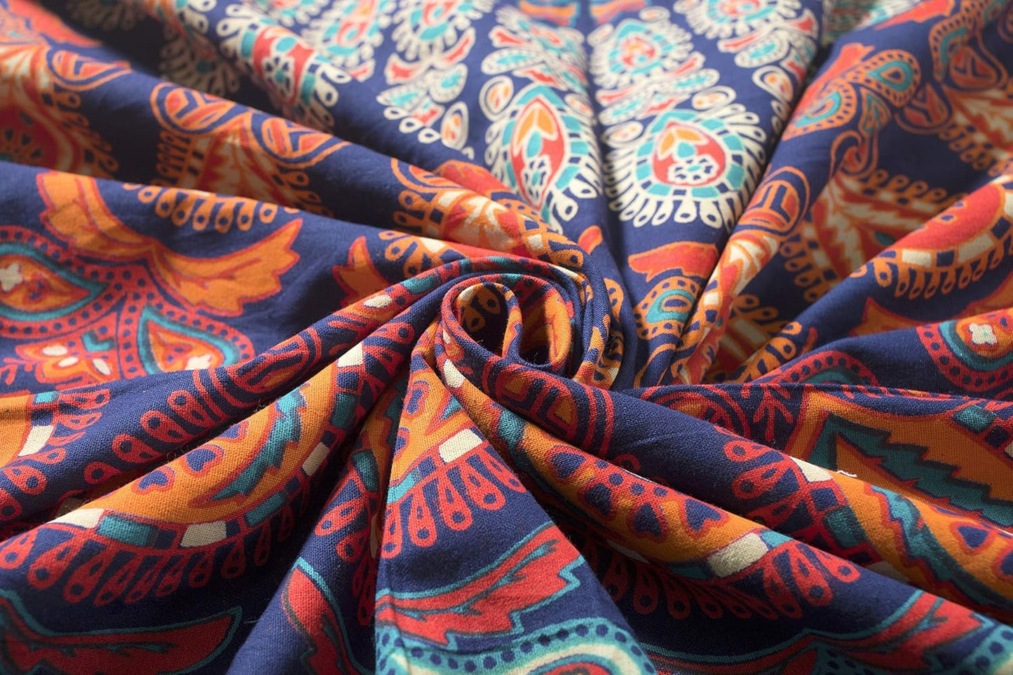 Popular Handicrafts Indian Hippie Bohemian Beautiful Peacock Mandala Curtain Panels Room Divider Blue
