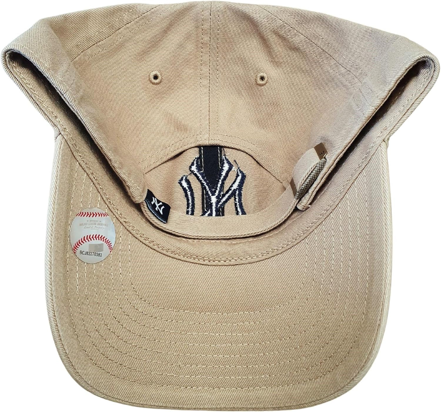 47 Brand MLB Khaki Primary Logo Clean Up Adjustable Strap Baseball Dad Hat Cap, Adult One Size Fits All