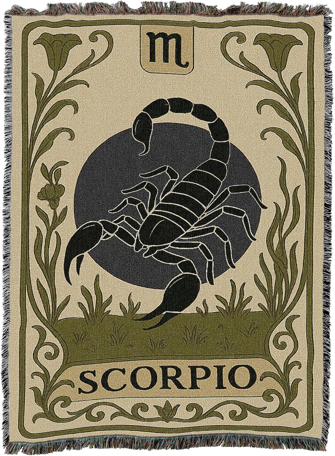 Pure Country Weavers Scorpio Botanical Blanket - Gift Cotton Tapestry Throw - Made in The USA - 72" x 54"