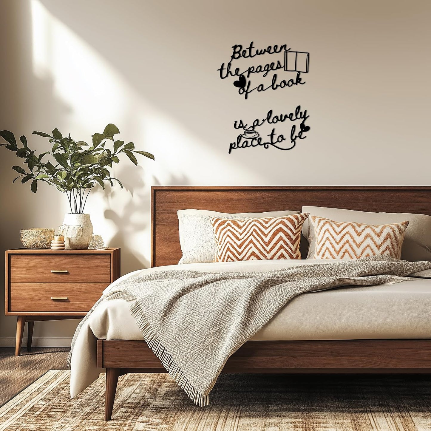 Book Wall Art, Reading Quote Wall Decor - Between The Pages Metal Sign Set, Library Wall Art, Gift for Book Lovers, 2-Piece Set