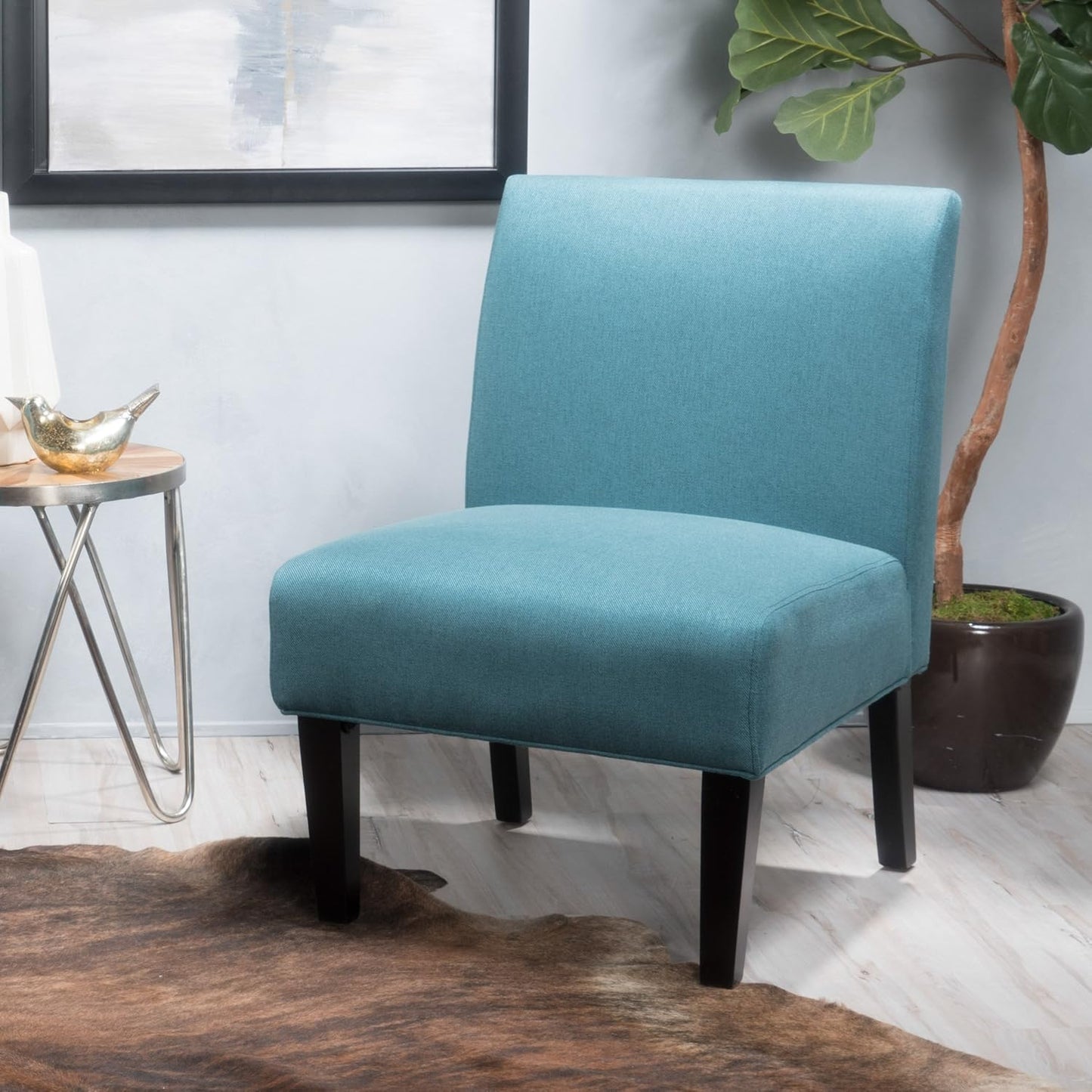 Christopher Knight Home Kassi Fabric Accent Chair, Dark Teal 29. 50”D x 22. 50”W x 32. 00”H