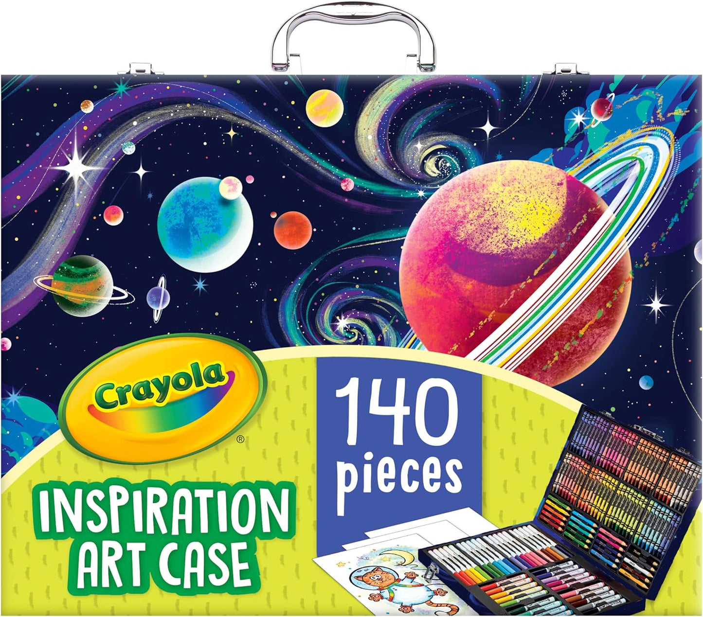 Crayola Inspiration Art Case Space Coloring Set (140pcs), Essential Easter Basket Stuffers, Art Kit for Kids, Crayons, Markers, Pencils, Easter Gifts for Kids, Ages 5+ [Amazon Exclusive]