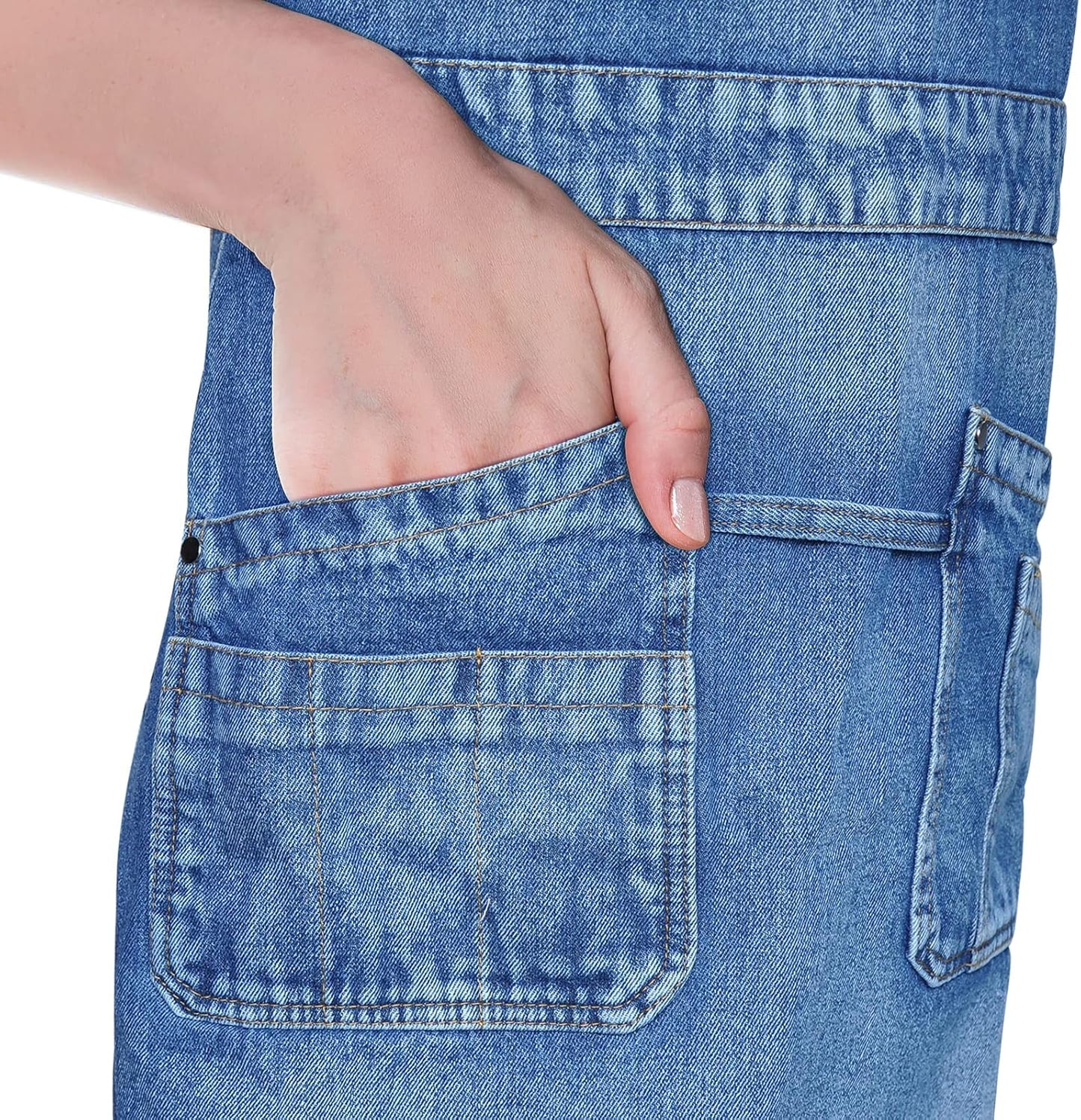 Denim Apron with Multi Pockets for Kitchen, Cooking, BBQ & Gardening