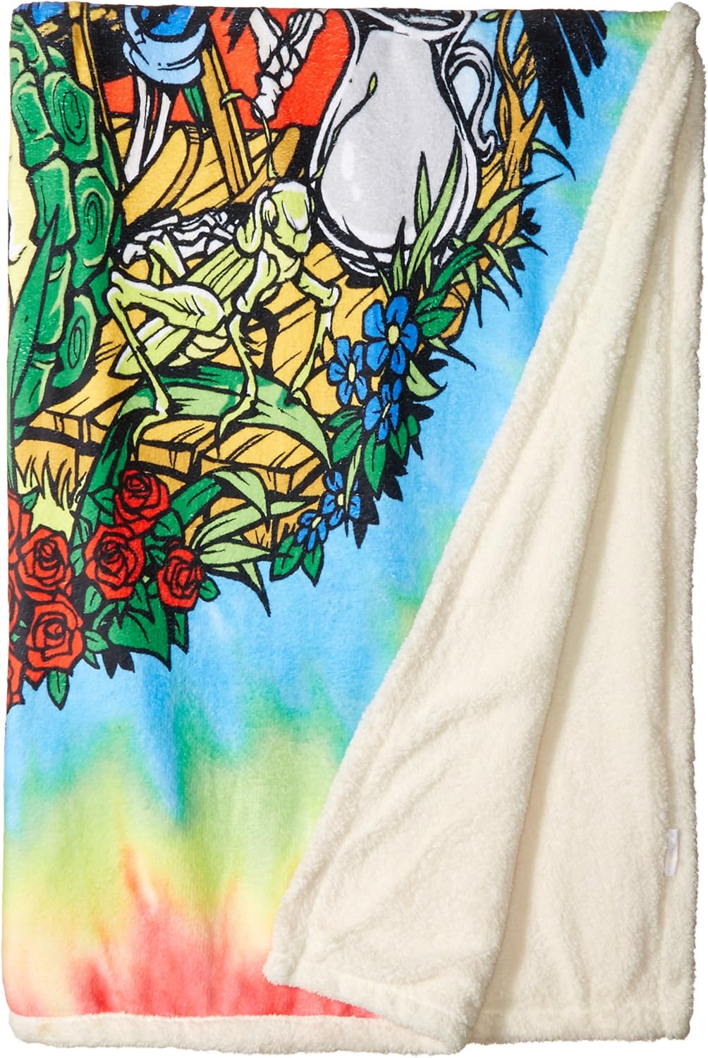 Liquid Blue Men's Standard Hippy Sunrise JamTie Dye Warm Coral Fleece Throw Blanket, Multi, 50" X 60"