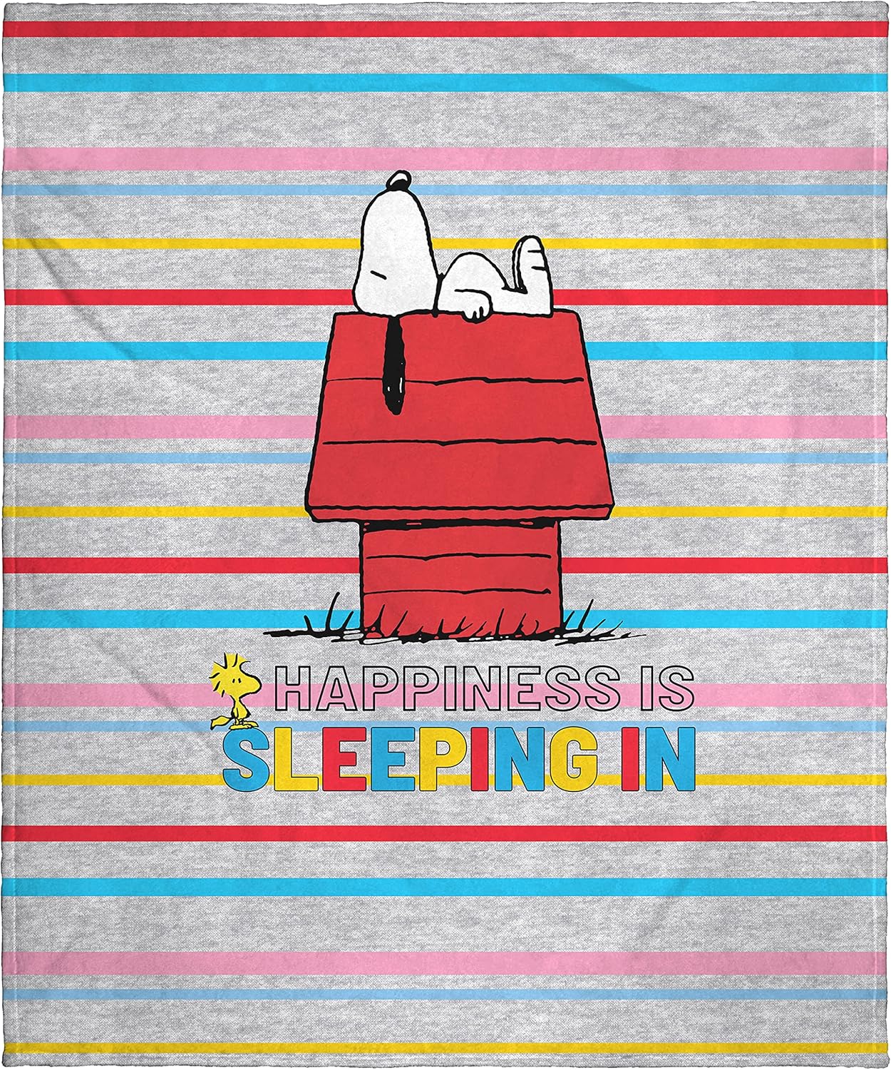 Peanuts Snoopy and Woodstock Happiness is Sleeping in Silk Touch Throw Blanket