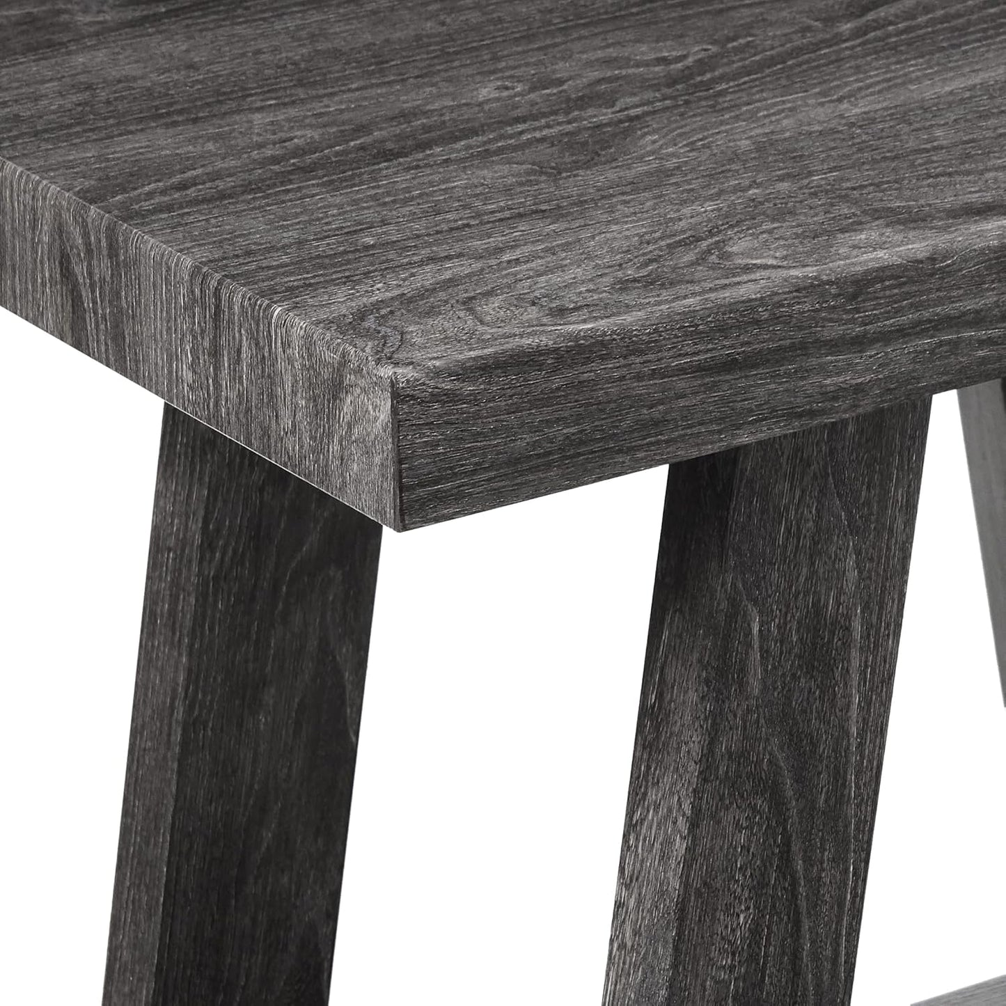 Roundhill Furniture Athens Contemporary Wood Shelf Side Table, Charcoal