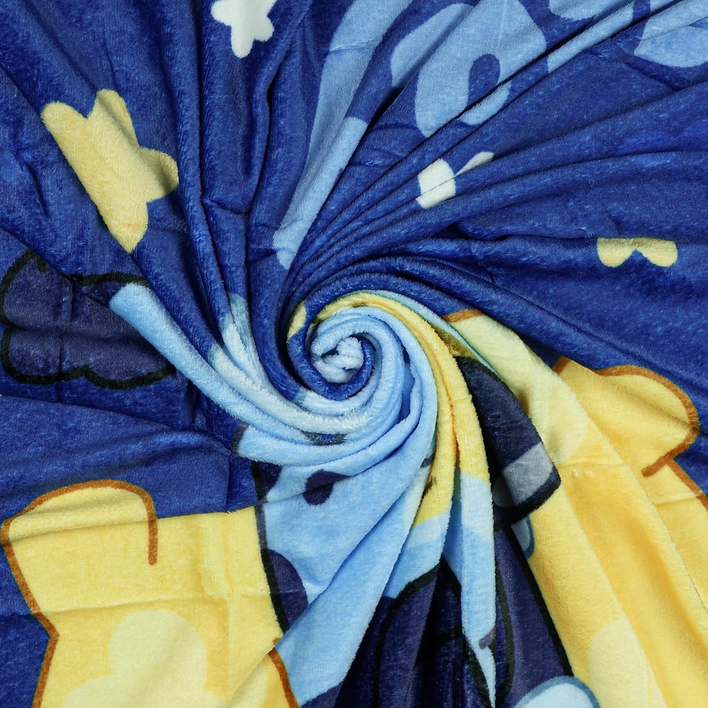 Bluey Blanket Sleepy Blue Night Soft Plush Micro Raschel Throw 46" X 60"