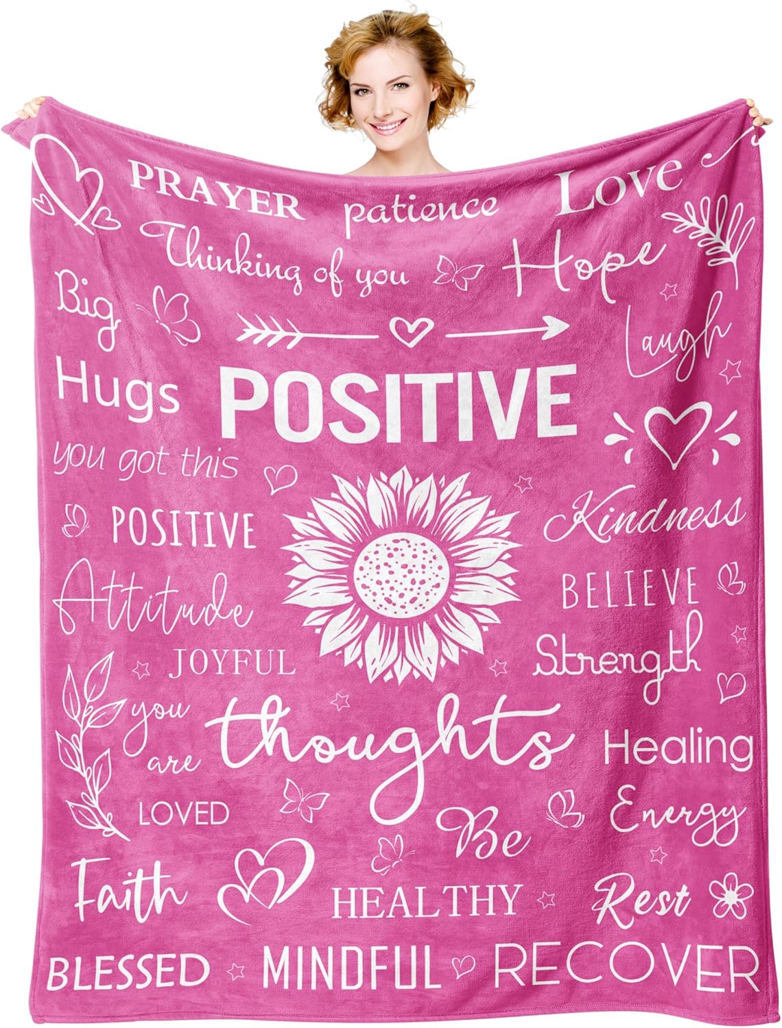 Xutapy Get Well Soon Gifts for Women After Surgery, Inspirational/Relaxation Gifts, Spiritual/Motivational/Chemotherapy Must Haves for Women, Breast Cancer Gifts, Hug Blanket 60’’X50’’