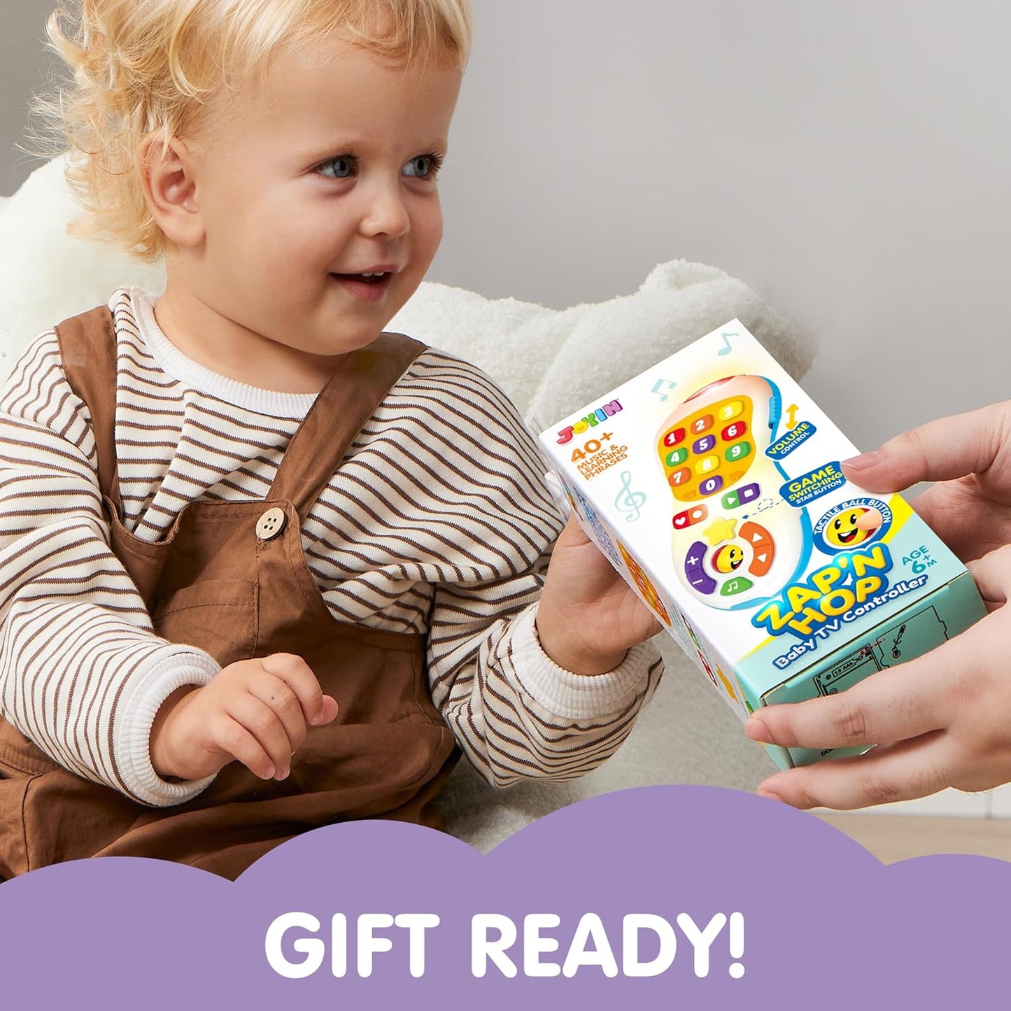 JOYIN Baby Toys 6-12 Months - TV Remote Control Toy with 40+ Music and Learning Phrases & Volume Control, Birthday Gift for Todder Girls Boys, Easter Basket Stuffers
