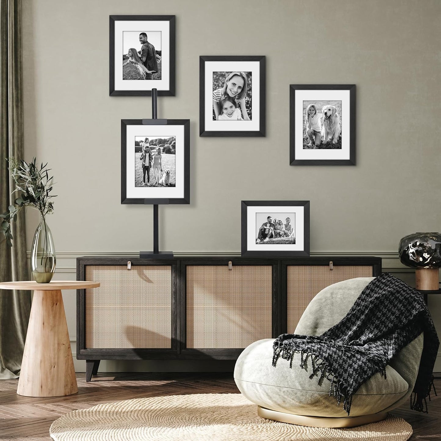 Americanflat Adjustable Tabletop Easel Stand for Picture Frames up to 28" - Ideal Picture Frame Stand to Display Art, Signs, or Photos - Use Easel Stands for Home or Events - Black