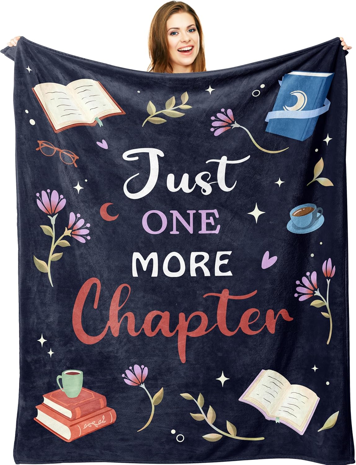 Book Lovers Gifts, Gifts for Book Lovers Readers, Books Club Bookish Bookworm Librarian Teacher Gift, Birthday Thanksgiving Christmas Books Gift for Women Men Girl Boy, Reading Blanket 50" X 60"