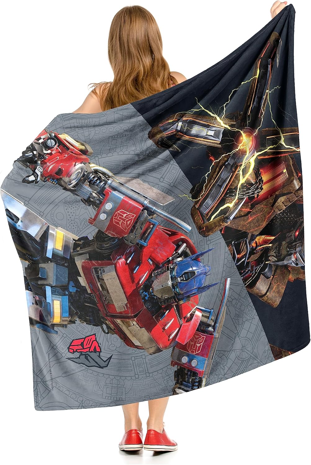 Northwest Transformers Silk Touch Throw Blanket, 50" x 60", Scourge Versus Optimus Prime