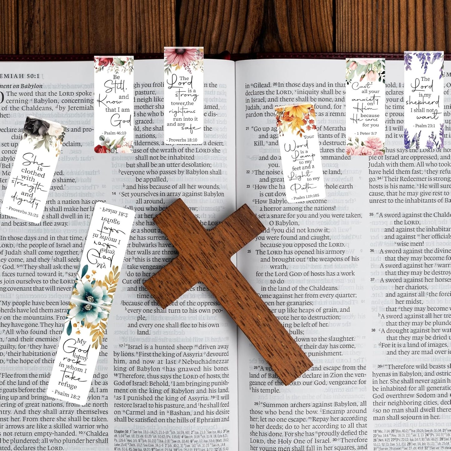 Bible Verse Floral Magnetic Bookmarks: 30 Pcs Christian Scripture Book Mark Clips, Inspirational Religious Gifts for Women, Faith-Based Reading Accessories for Bible Study School Office Supplies