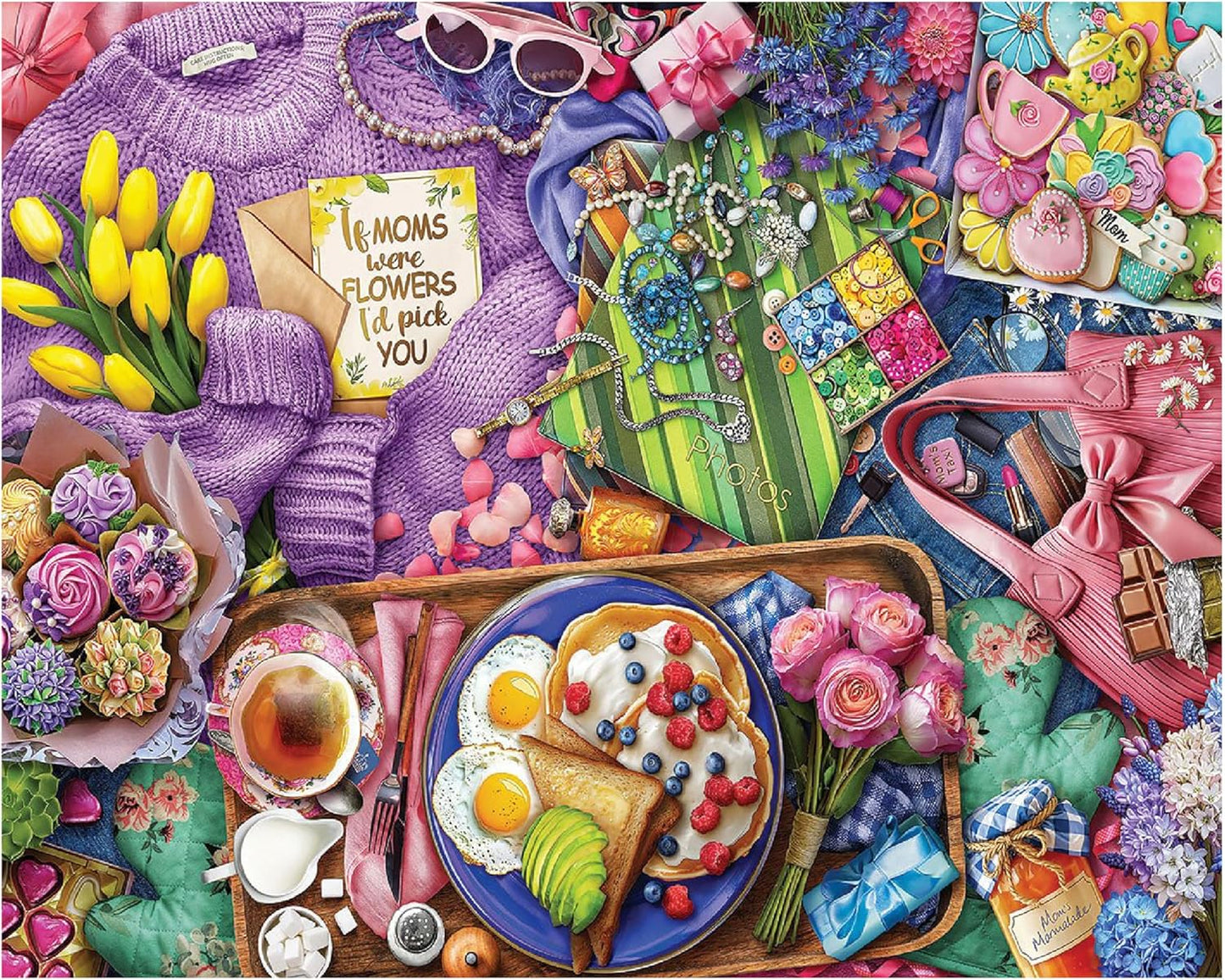 White Mountain Love You Mom Puzzle 1000 Piece Mothers Day Jigsaw Puzzles for Moms and Families