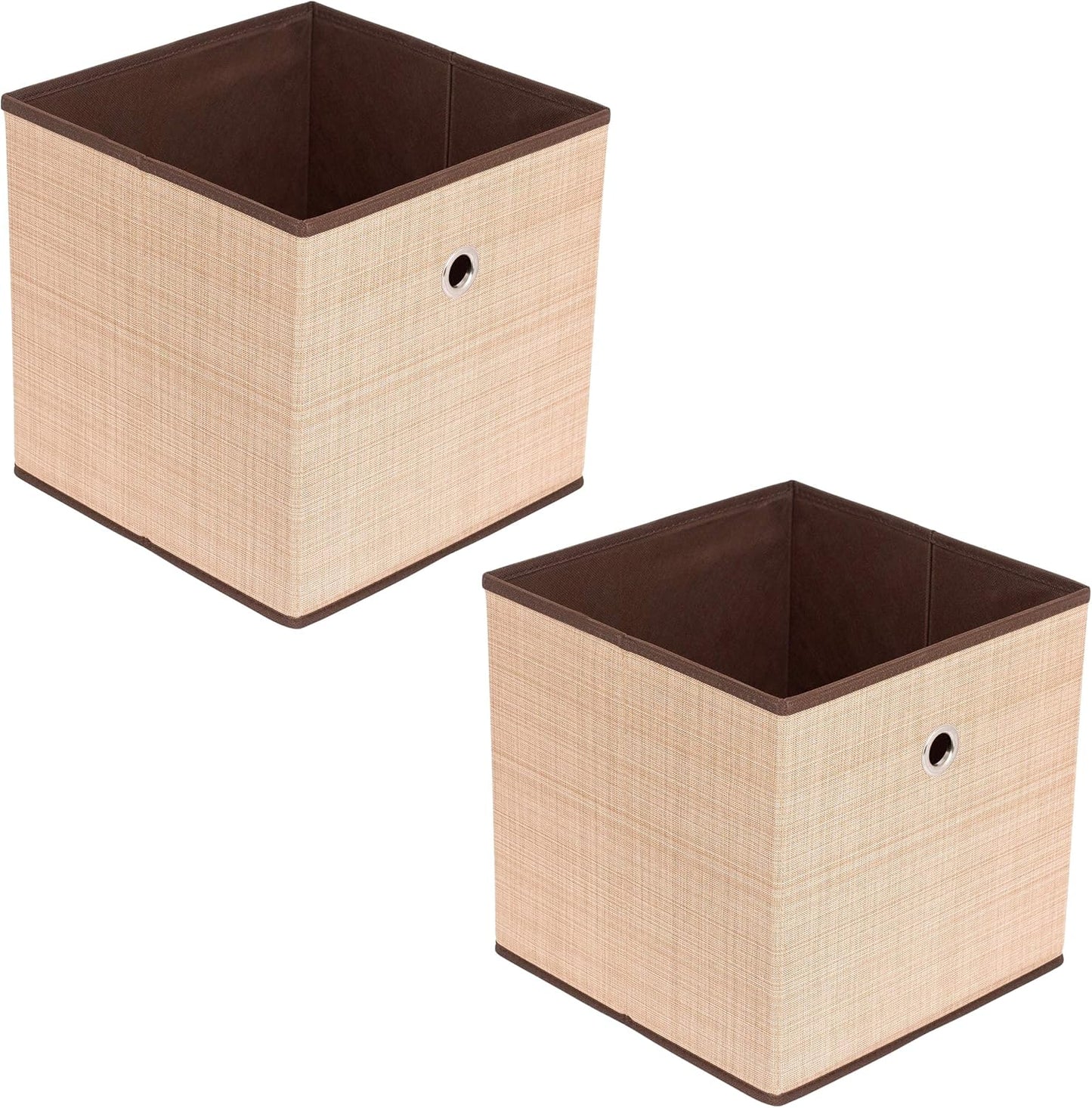 Internet's Best Canvas Storage Bin - 2 Pack - Brown - Box Container