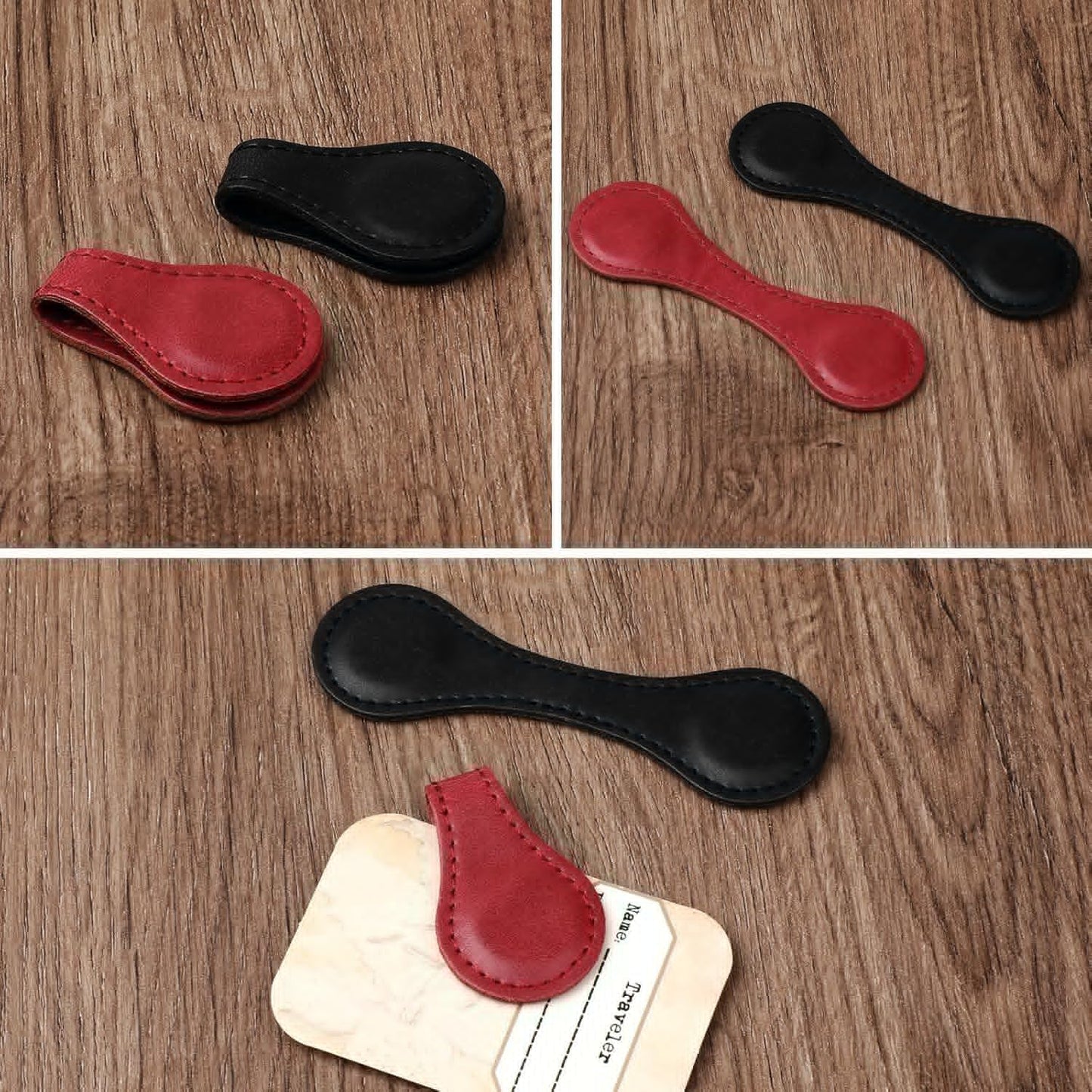2 Pcs Magnet Leather Bookmark Retro Book Page Holder Vintage Handmade Book Marker Clip Personalized Leather Page Buckles Timeless Reading Accessories for Women Bookworm Lover Readers Teachers