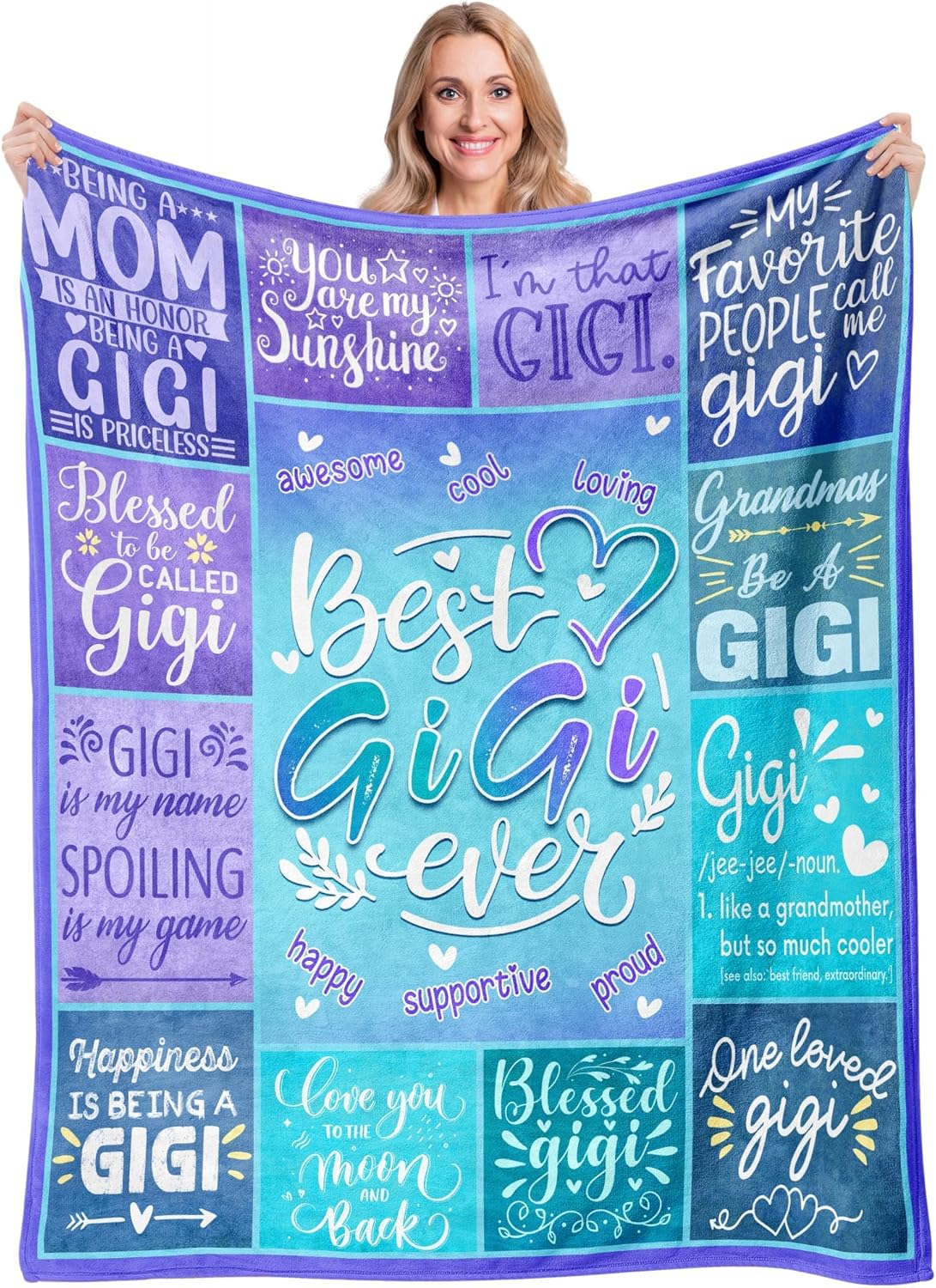 Gigi Gifts, Gigi Gifts for Grandma, Best Gigi Ever Gifts, Birthday Gifts for Gigi, Gift for Gigi from Grandkids Granddaughter, Gigi Gift for Christmas Mothers Day Throw Blanket 50"x60"