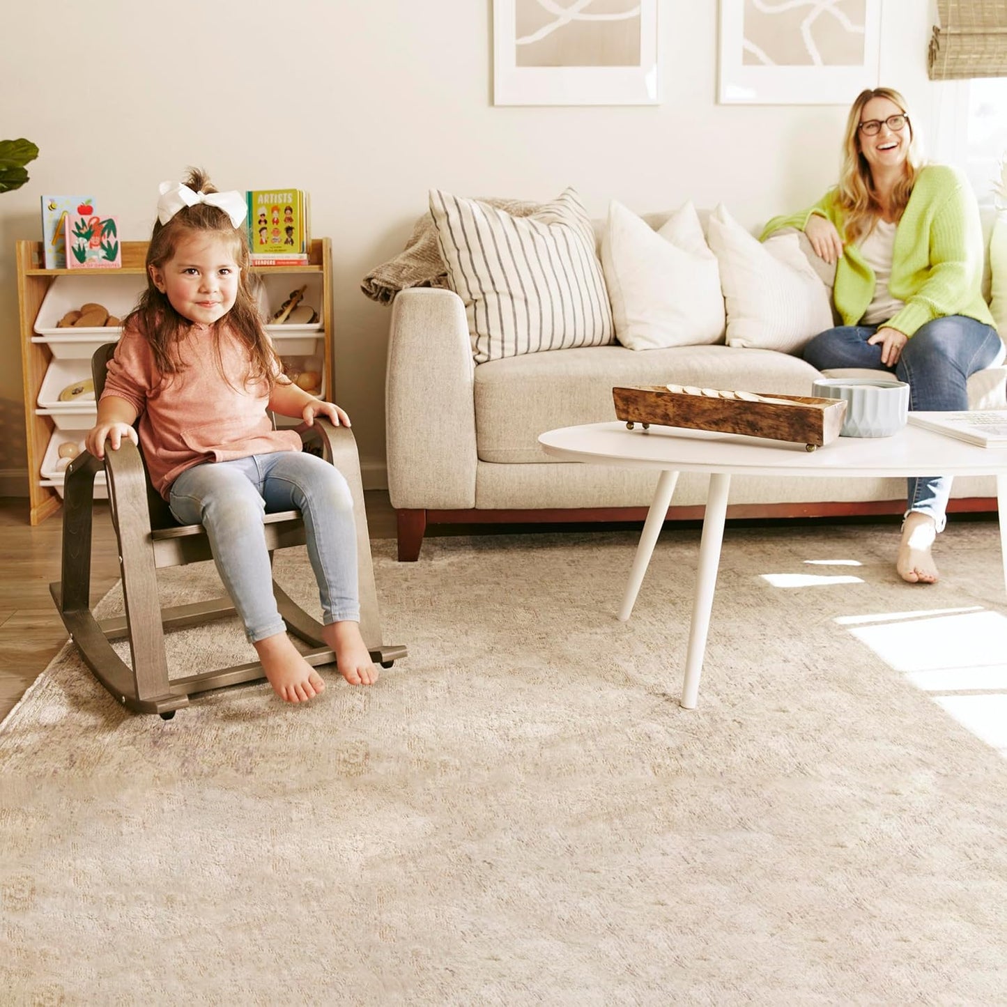 ECR4Kids Bentwood Rocking Chair, Kids Furniture, Grey Wash