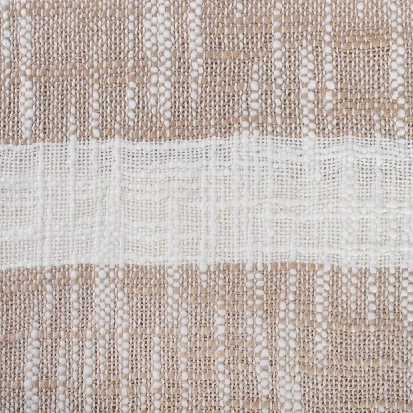 DII Mid-Century Modern Slub Stripe Woven Throw, Taupe, 50x60