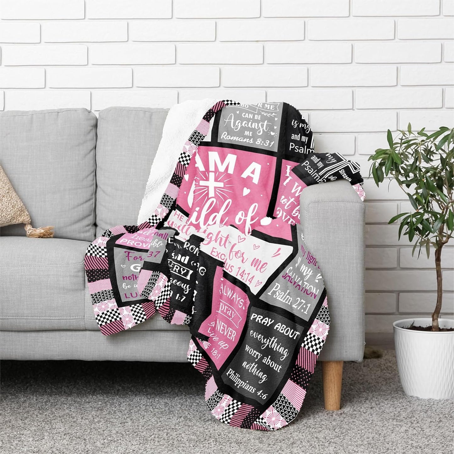 CUJUYO Christian Gifts for Women Blanket 80"x60" - I Am a Child of God Blankets - Inspirational Religious Catholic Spiritual Christmas Birthday Gifts for Women