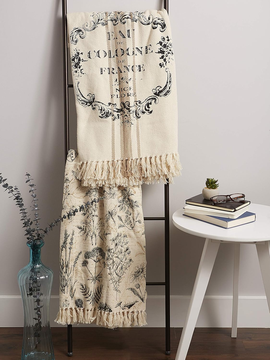 DII French Country Printed Woven Throw, 50x60, Botanical